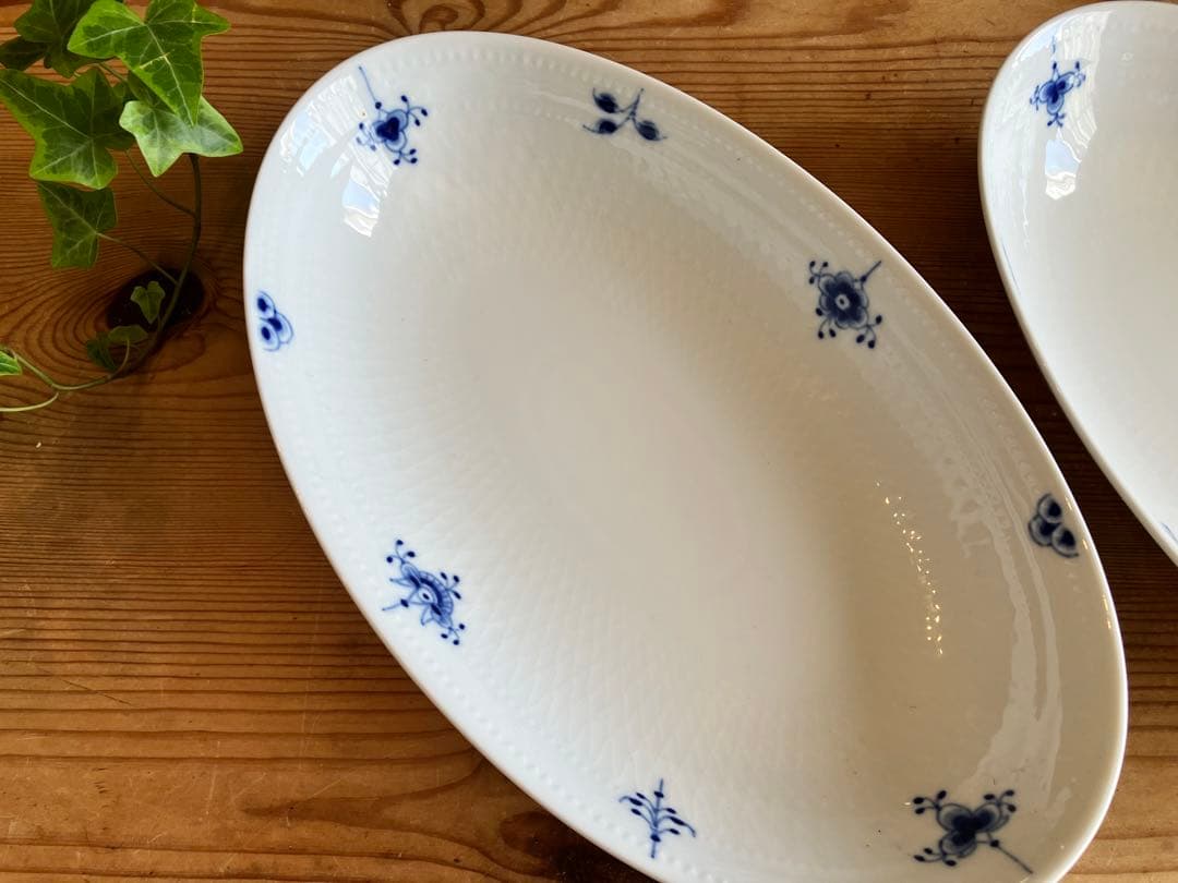 ロイヤルコペンハーゲン　ブルーパルメッテブロッサム27オーバルディッシュ×3