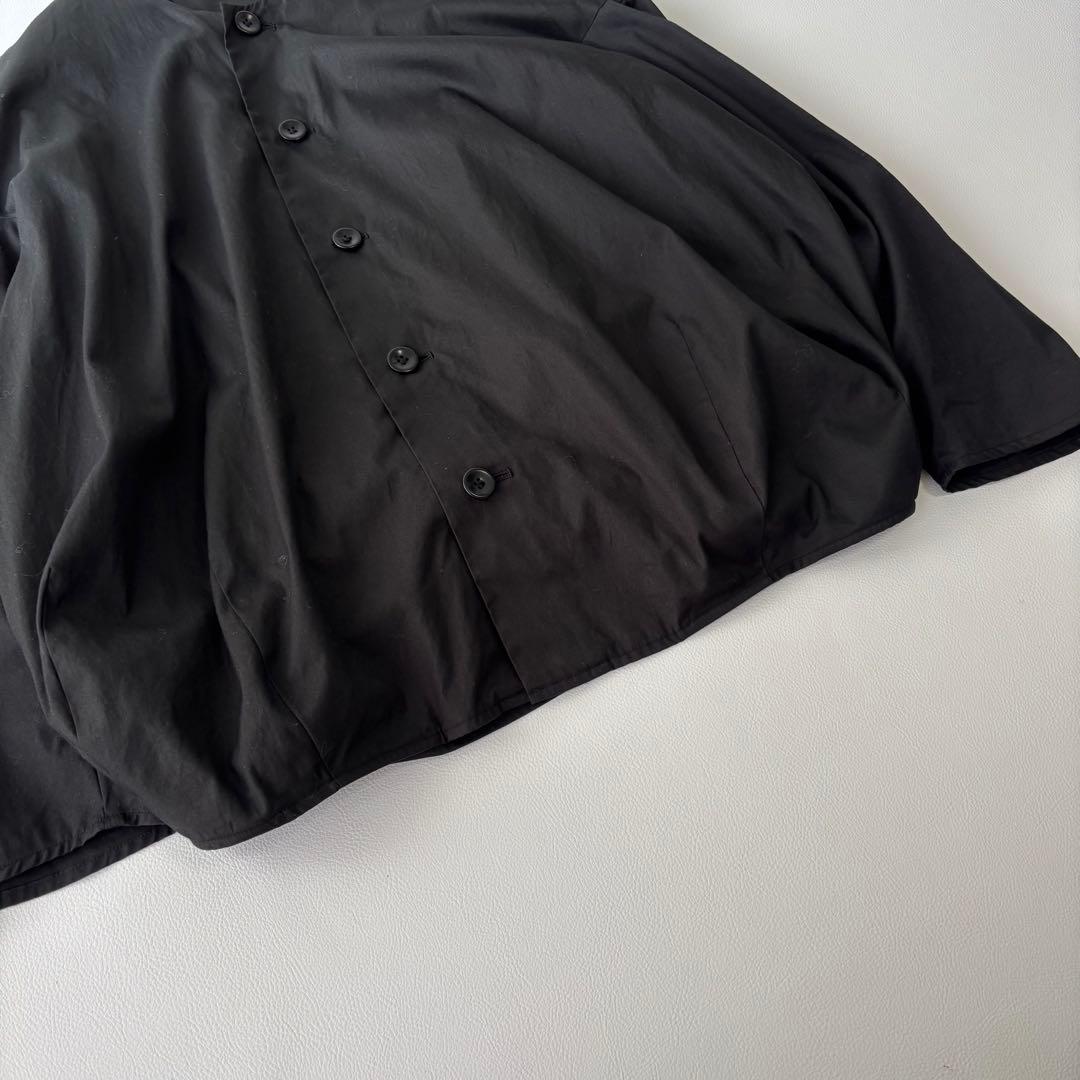 【美品】brusco.k ブルスコ ノーカラージャケット コットン ブラック