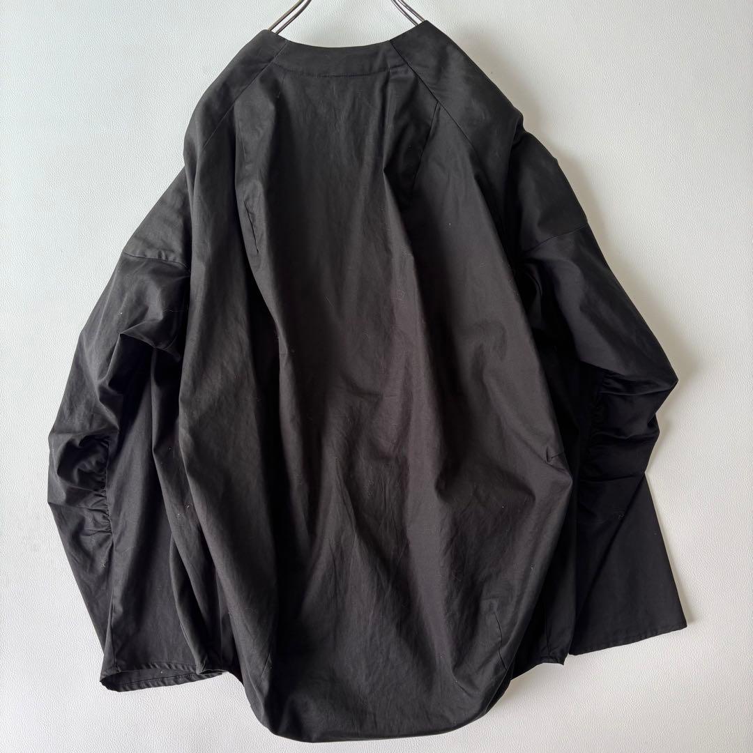 【美品】brusco.k ブルスコ ノーカラージャケット コットン ブラック