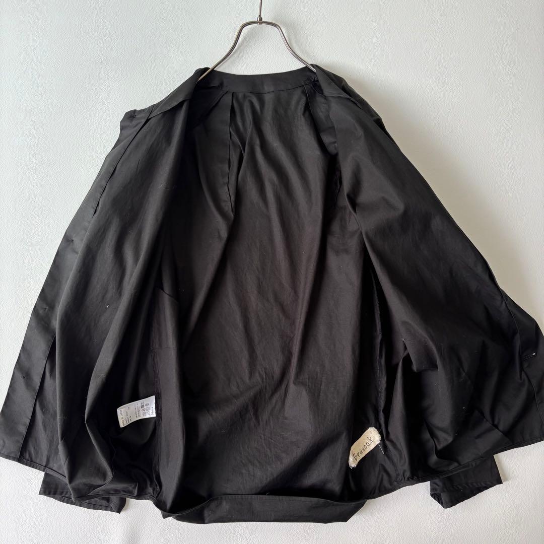 【美品】brusco.k ブルスコ ノーカラージャケット コットン ブラック