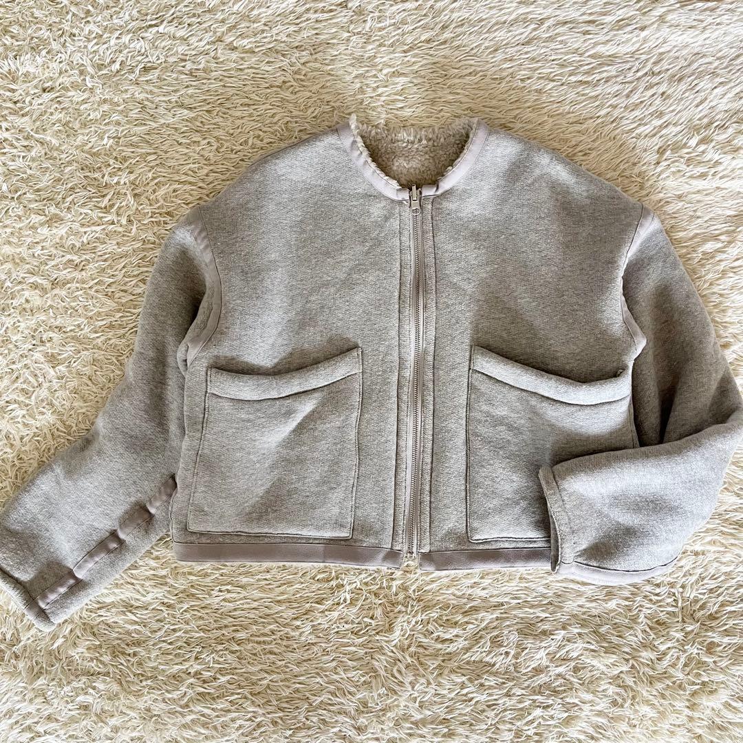 【美品】MACPHEE リバーシブル ボア&スウェットアウター グレー 36