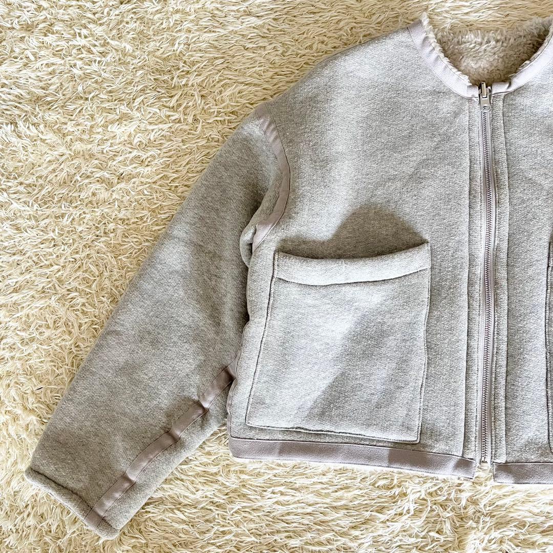 【美品】MACPHEE リバーシブル ボア&スウェットアウター グレー 36