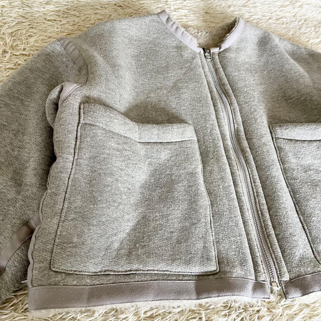 【美品】MACPHEE リバーシブル ボア&スウェットアウター グレー 36