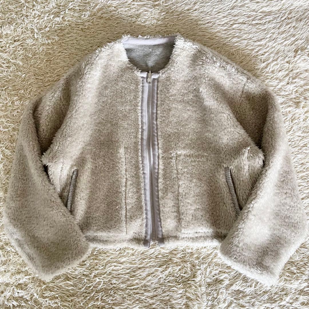 【美品】MACPHEE リバーシブル ボア&スウェットアウター グレー 36