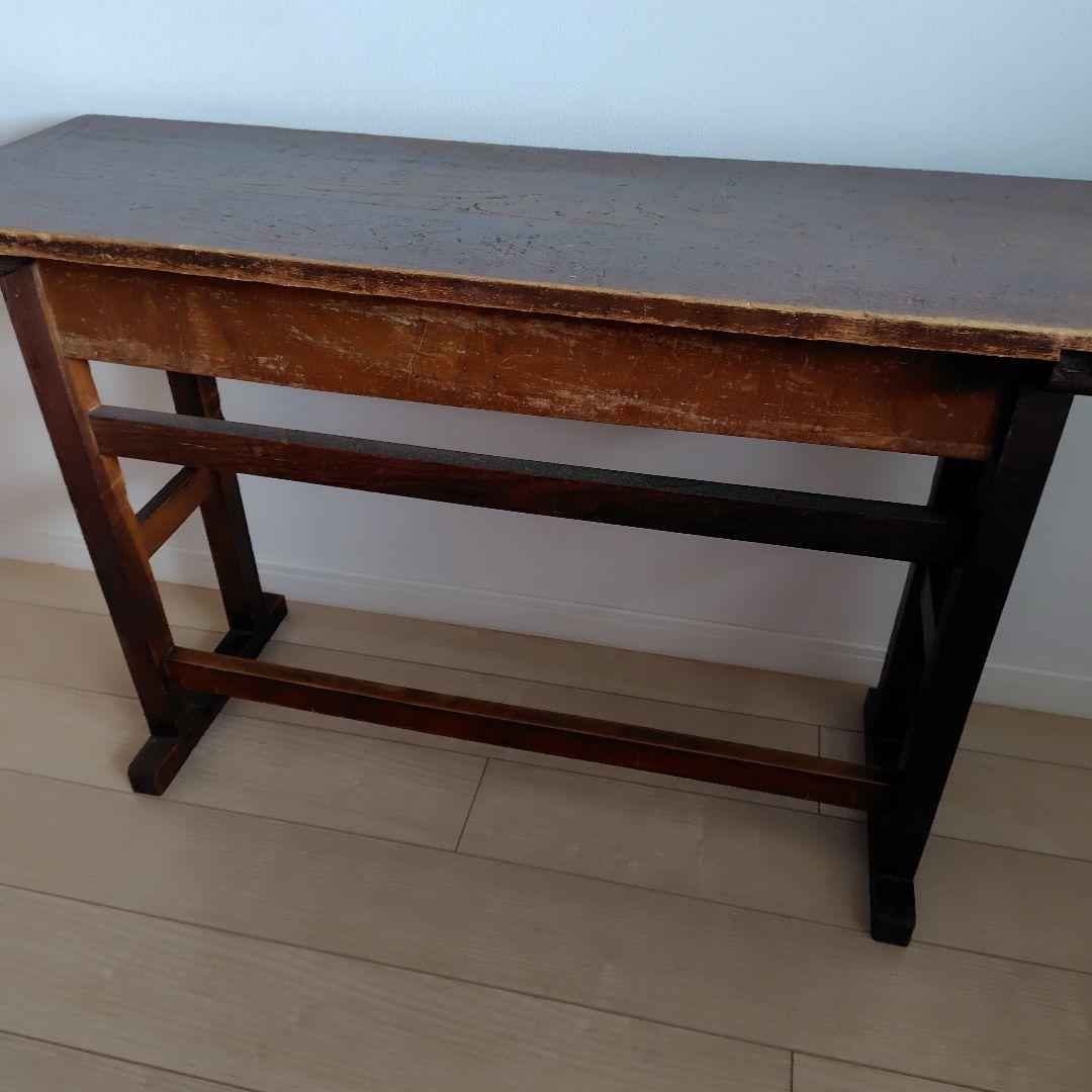 古家具　昔の木製勉強机　昭和レトロ　アンティーク