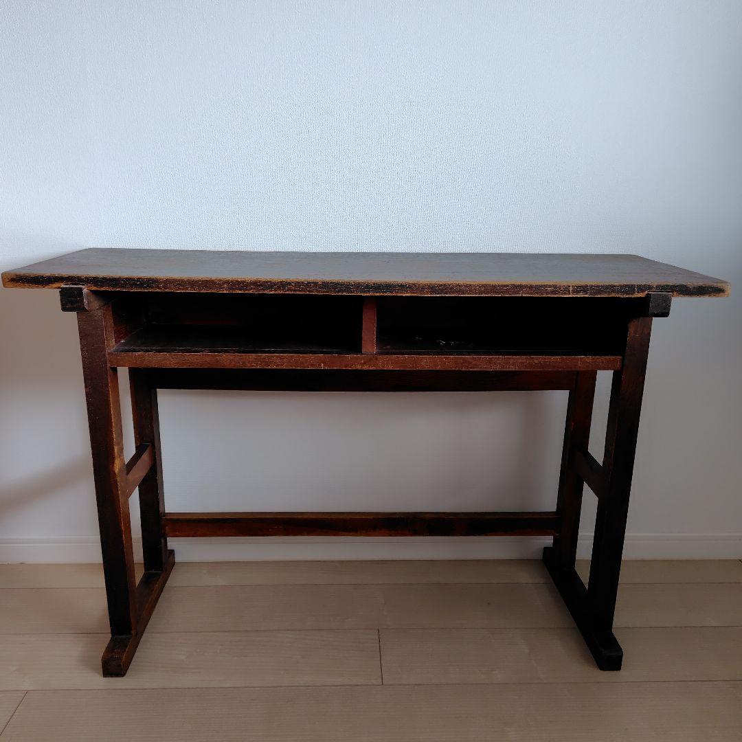 古家具　昔の木製勉強机　昭和レトロ　アンティーク
