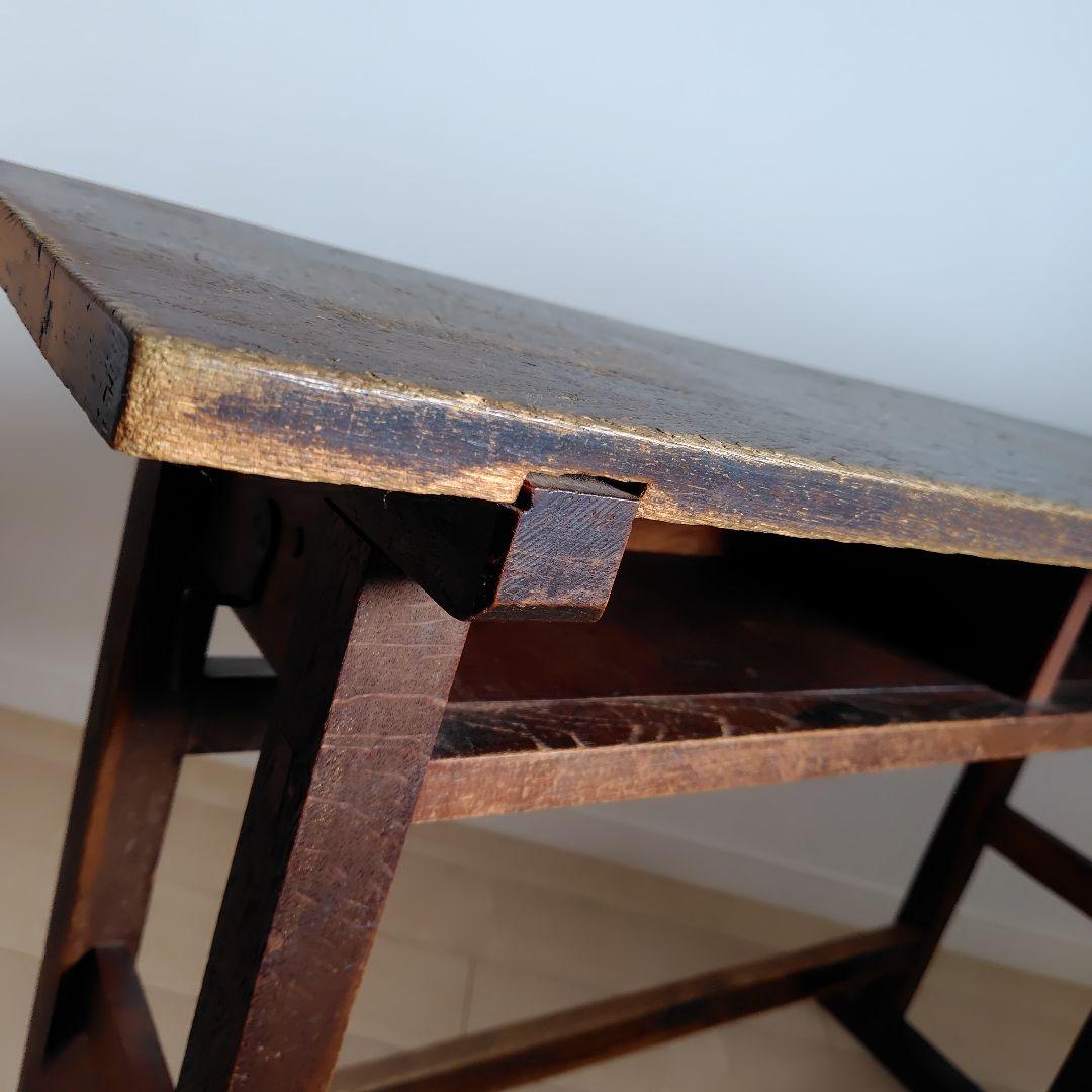 古家具　昔の木製勉強机　昭和レトロ　アンティーク