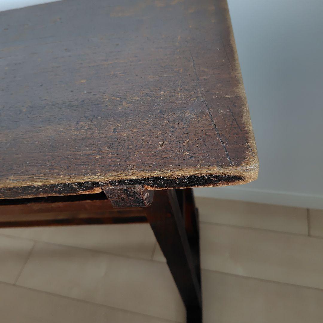 古家具　昔の木製勉強机　昭和レトロ　アンティーク