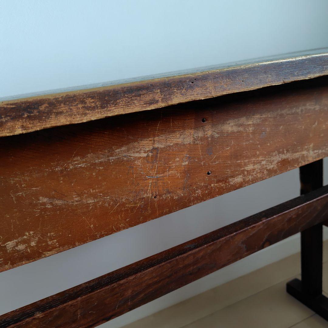 古家具　昔の木製勉強机　昭和レトロ　アンティーク