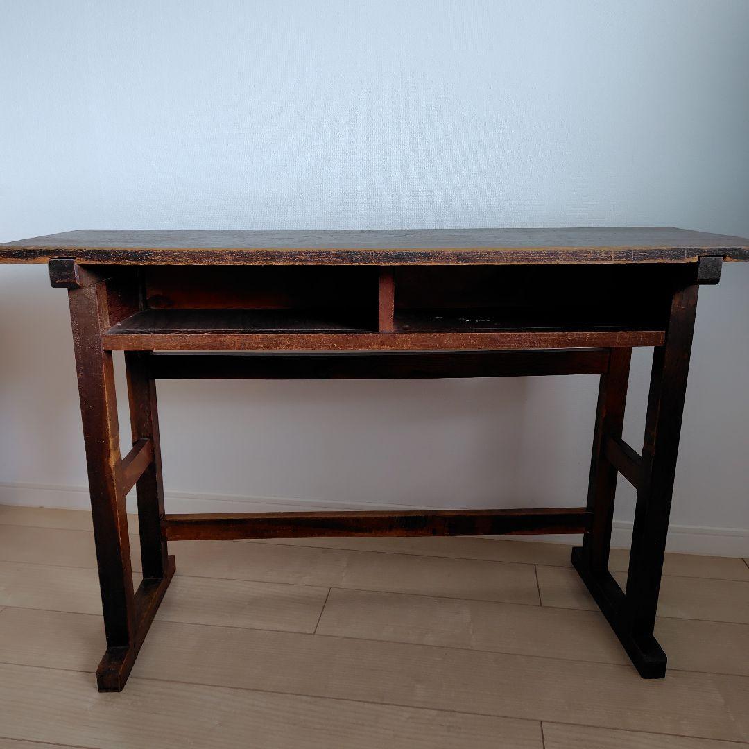 古家具　昔の木製勉強机　昭和レトロ　アンティーク