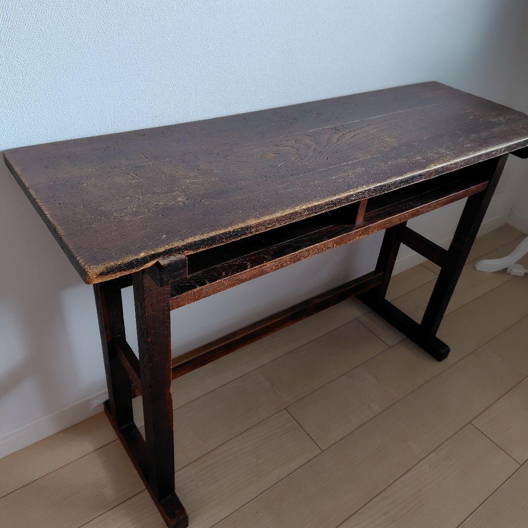 古家具　昔の木製勉強机　昭和レトロ　アンティーク