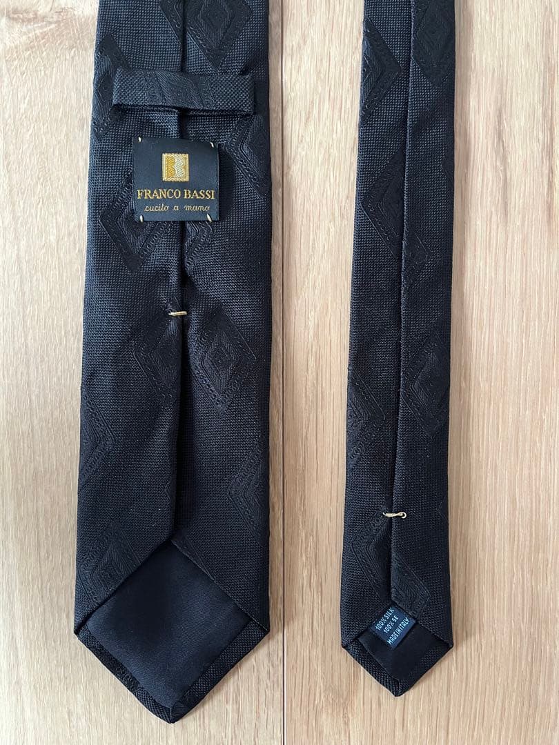 FRANCO BASSI ネクタイ　ダイヤモンド柄　ブラック　フランコバッシ