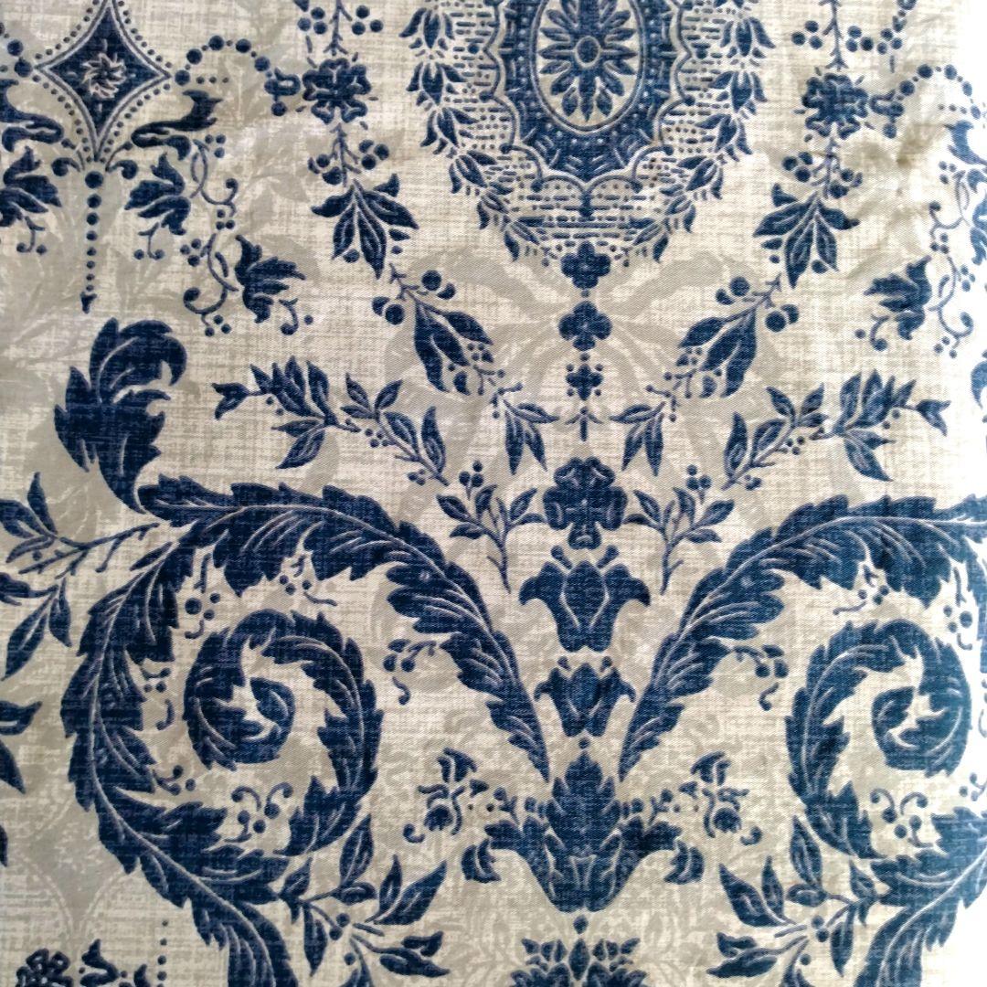 ぽんぽん★ブルー＆ホワイトレトロリボン　シングルサイズ2セット