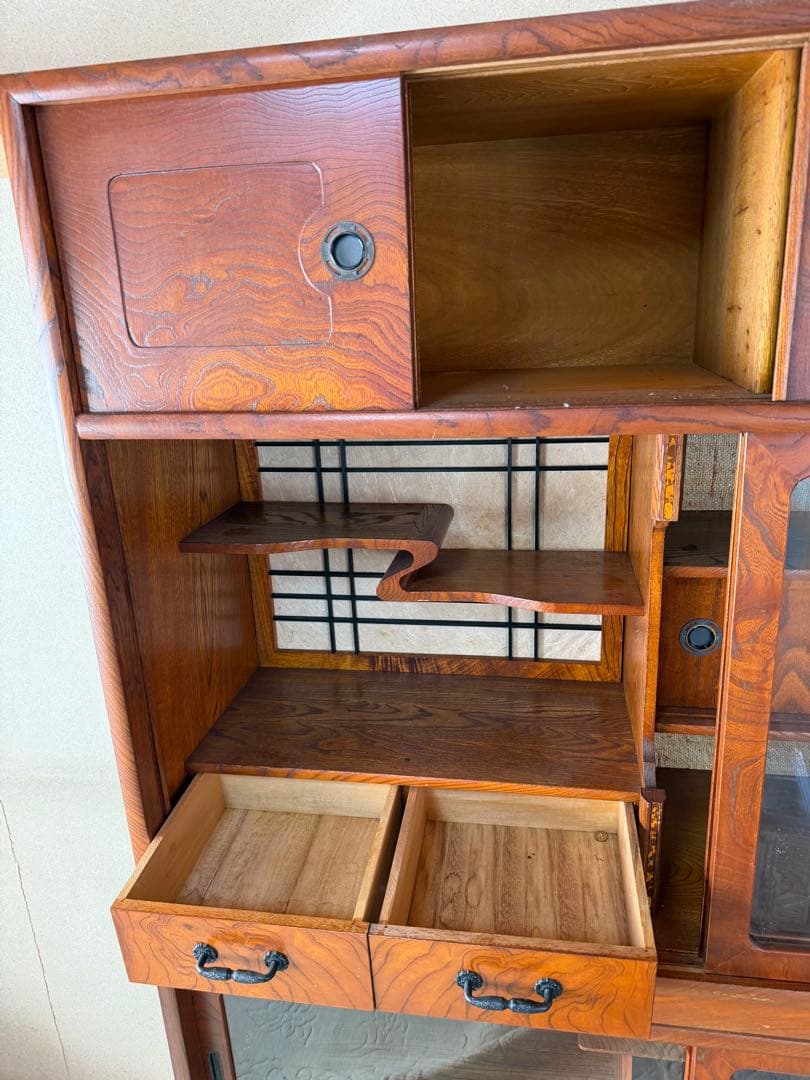 民芸家具 茶棚 茶箪笥 飾り棚 和家具 キャビネット レトロ 水屋箪笥