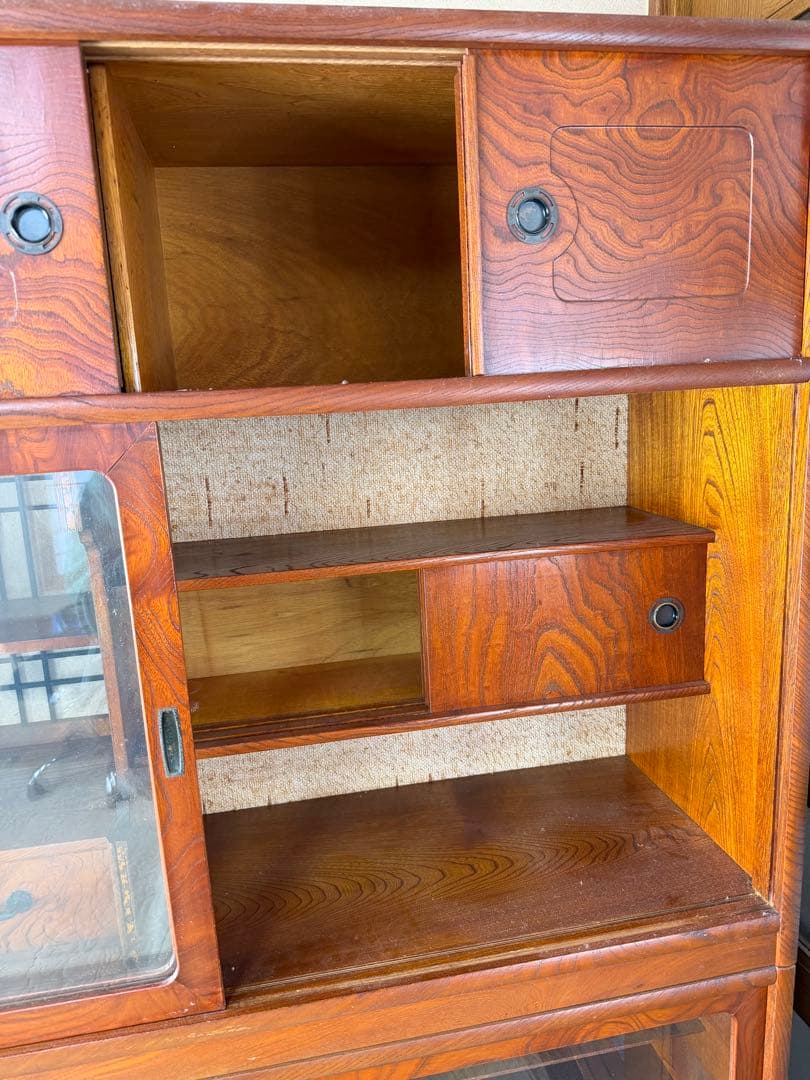 民芸家具 茶棚 茶箪笥 飾り棚 和家具 キャビネット レトロ 水屋箪笥