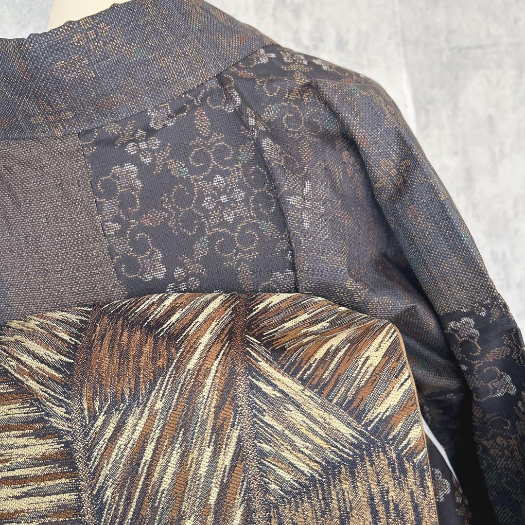 大島紬　小紋　フルセット　着物　正絹　泥染め　パールトーン加工　かっこいい