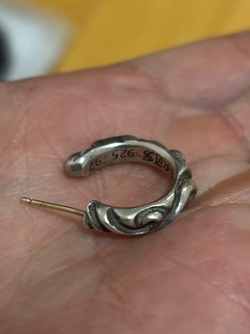 CHROME HEARTS クロムハーツ シルバー フープピアス 正規品