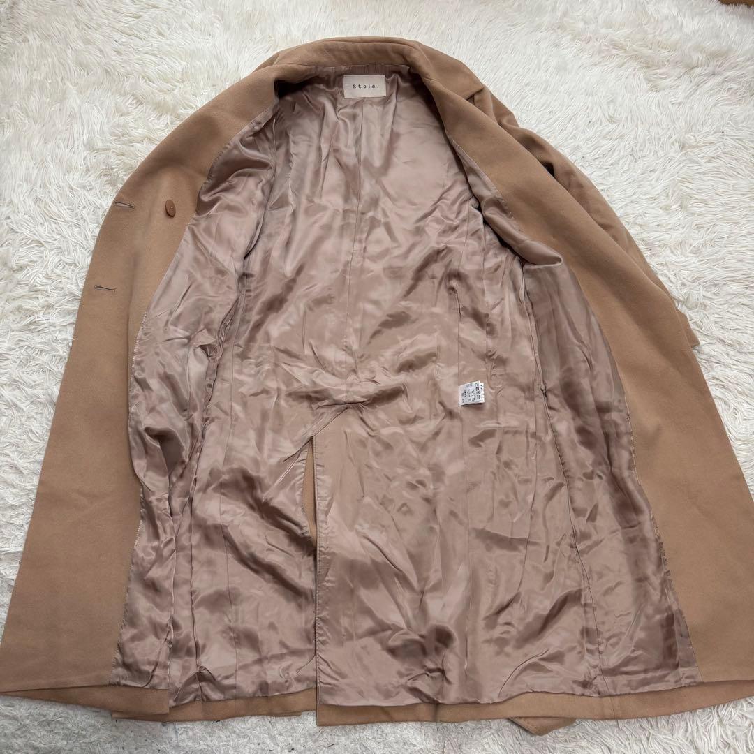 極美品カシミヤ100% stola. ベルテッドコート　女優襟　イタリア製