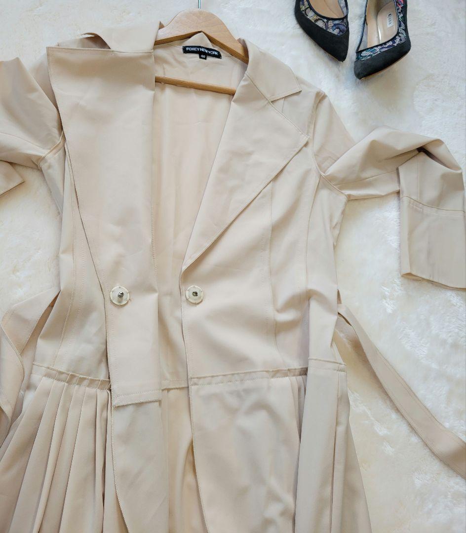FOXEY　NEW YORK　フォクシー　ロング　コート　ドレスコート　ベージュ