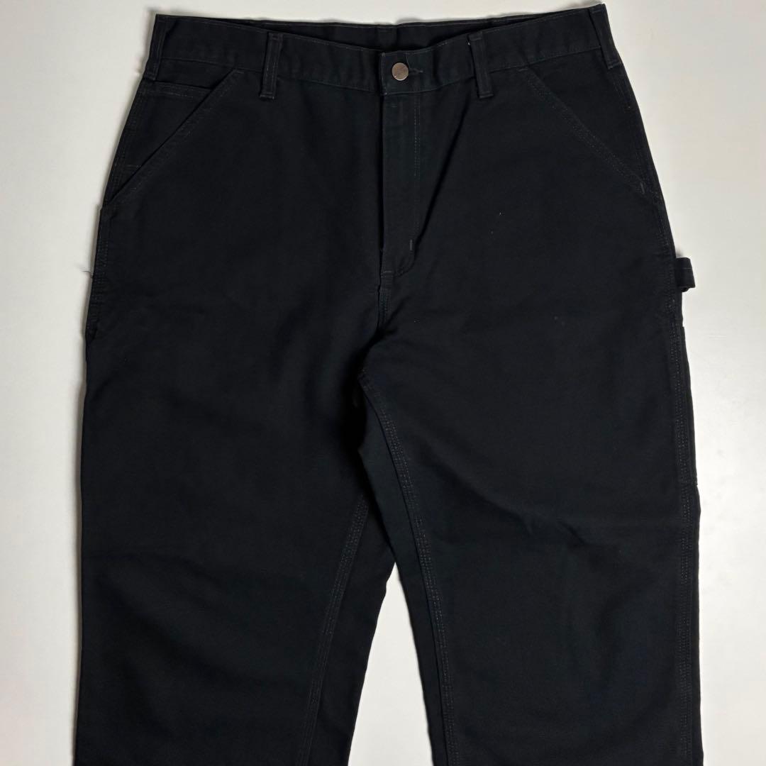 【美品】カーハート/B11/ウォッシュドコットンダックペインターパンツ/ブラック