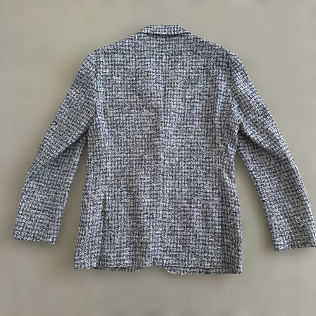 【極美品】LARDINI ラルディーニ リネンウール チェックジャケット 46
