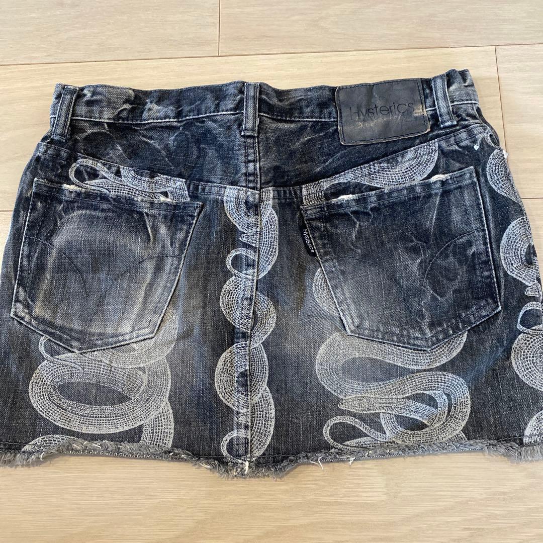 ヒステリックブルー　ヒステリック　デニム　マイクロミニスカート　スネーク柄　M
