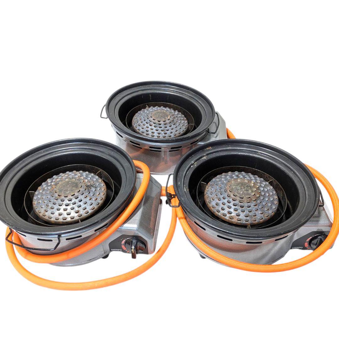 3個セット！シンポ 卓上ガスグリル＆ガスコンロ 1LDC1C1L (LPG仕様)