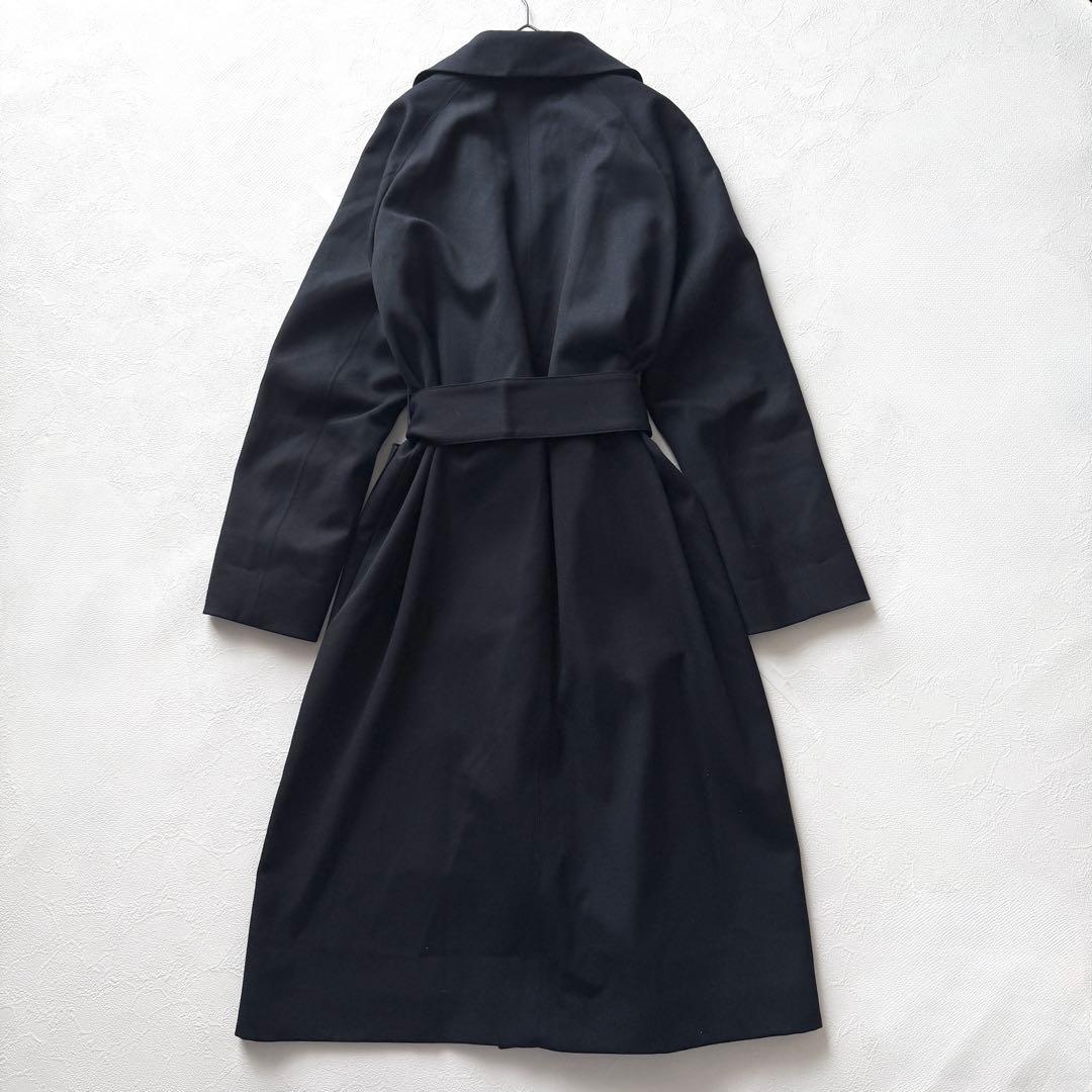 2398Z ほぼ新品ドレステリア ベルテッドコート ロング ウール 定価9.7万