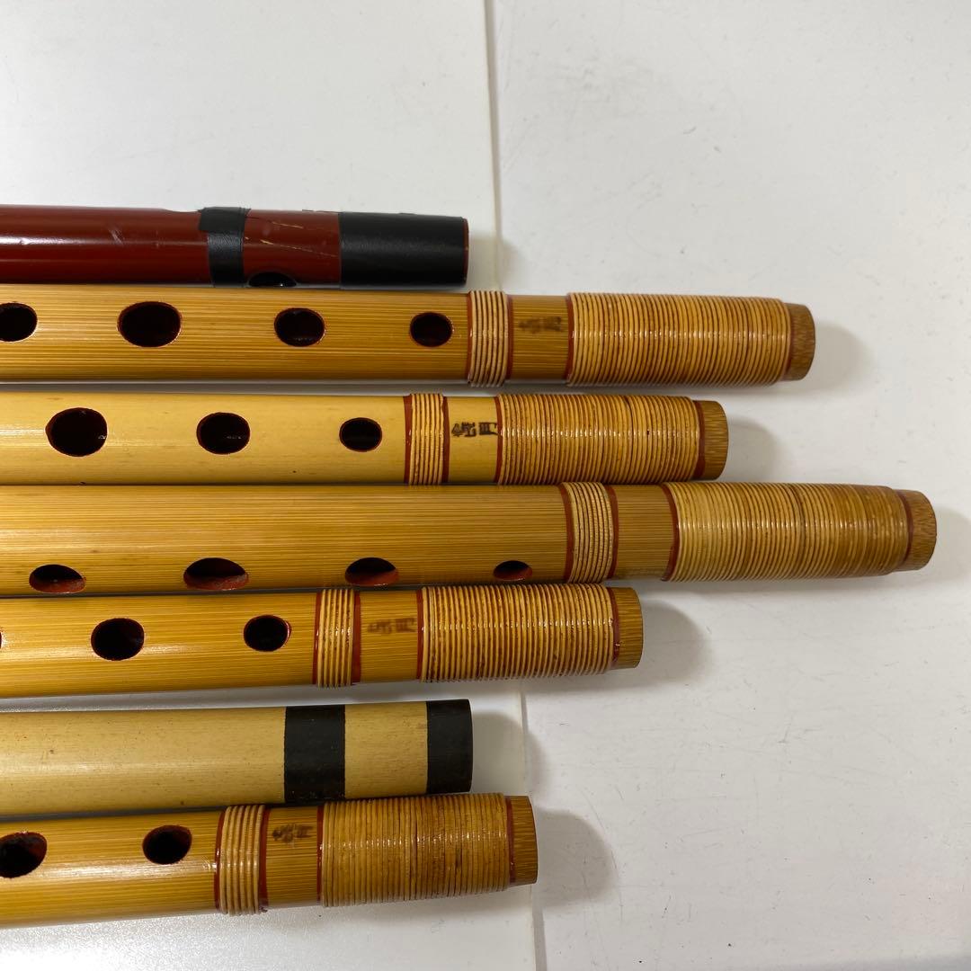 喜月銘等　竹製　横笛7点　約36.1〜46㎝　東さ8-0110①