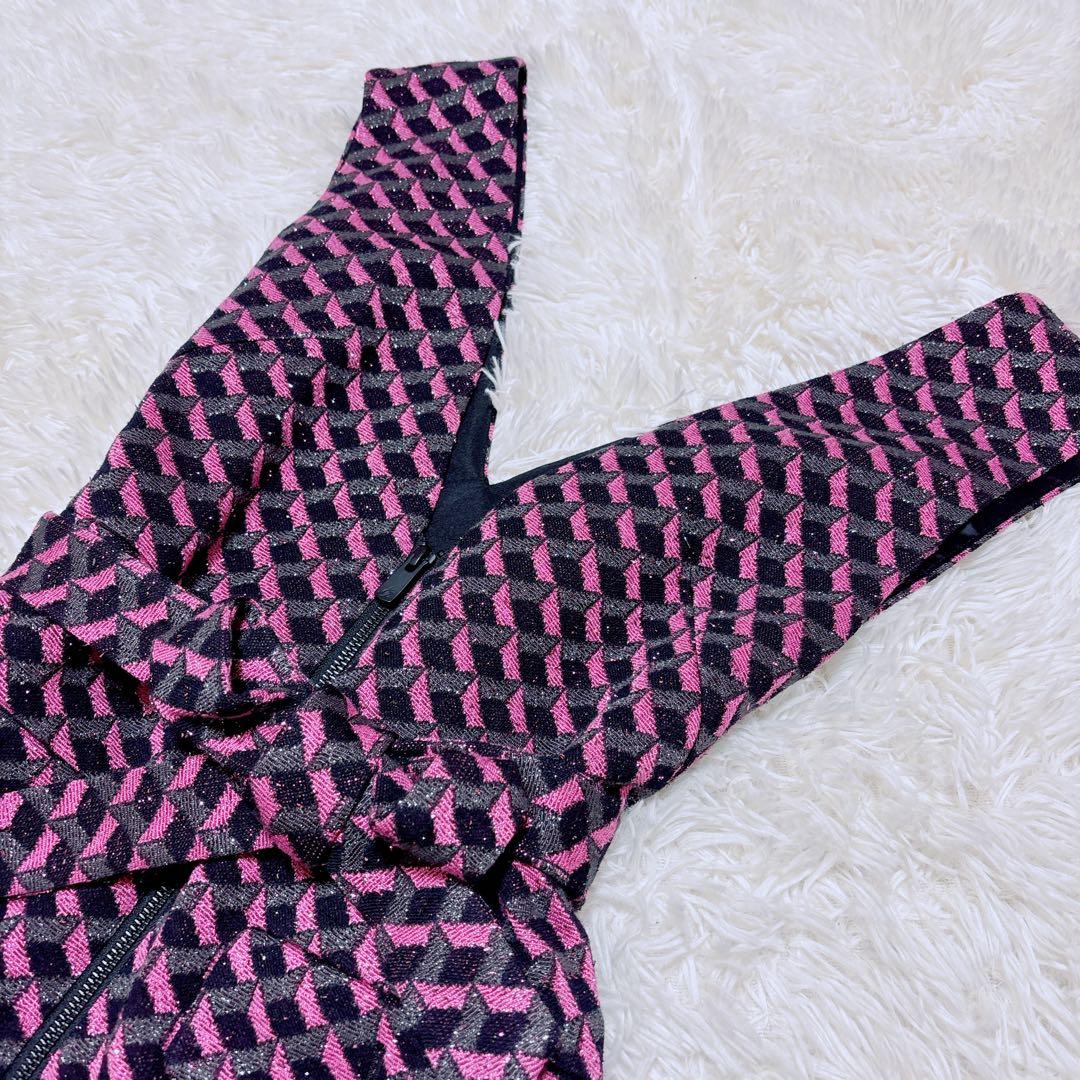 グレースコンチネンタル　キカジャガードラメドレス　ワンピース　ピンク