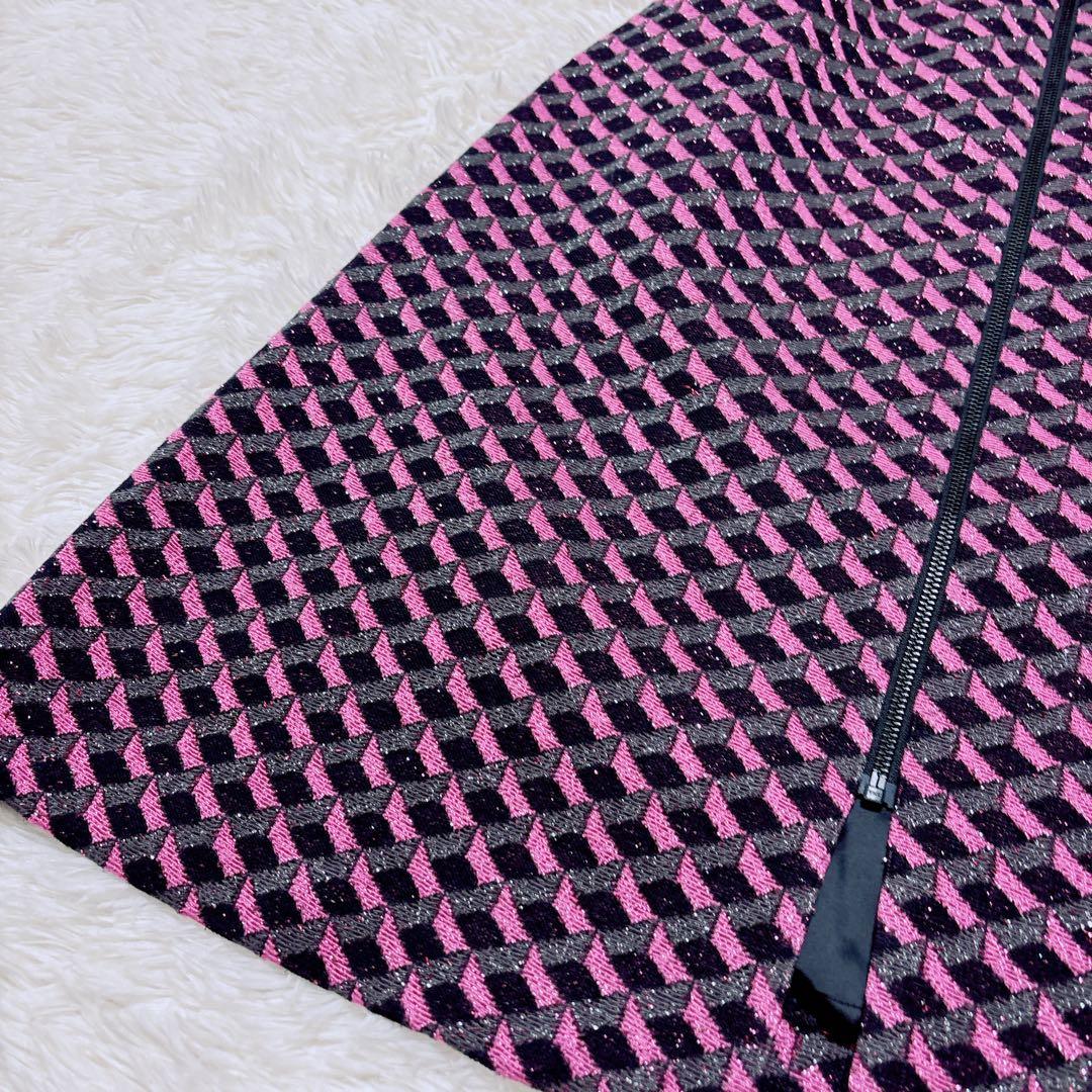 グレースコンチネンタル　キカジャガードラメドレス　ワンピース　ピンク