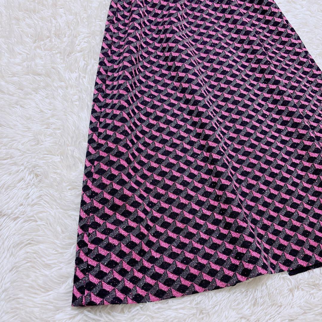 グレースコンチネンタル　キカジャガードラメドレス　ワンピース　ピンク