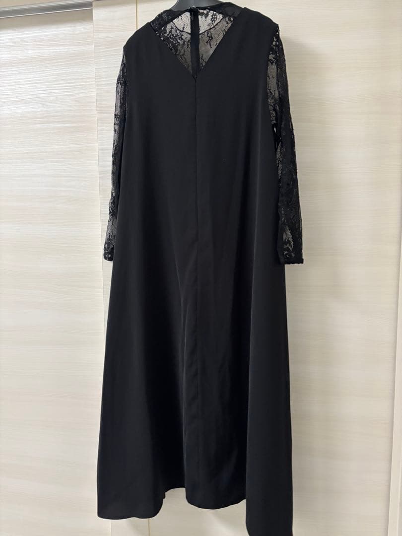 epic day メローレースAラインロングドレス　ブラック　パーティードレス