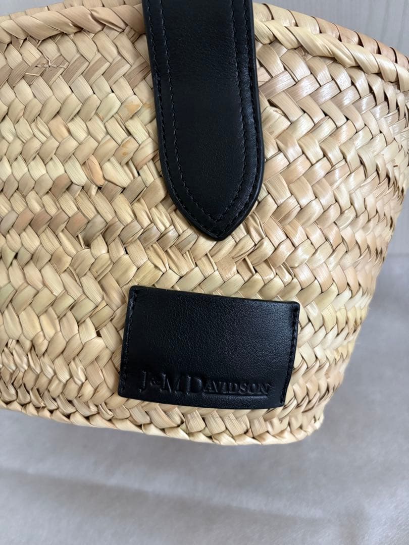 美品J&M DAVIDSON レザー ブラック かごバッグS