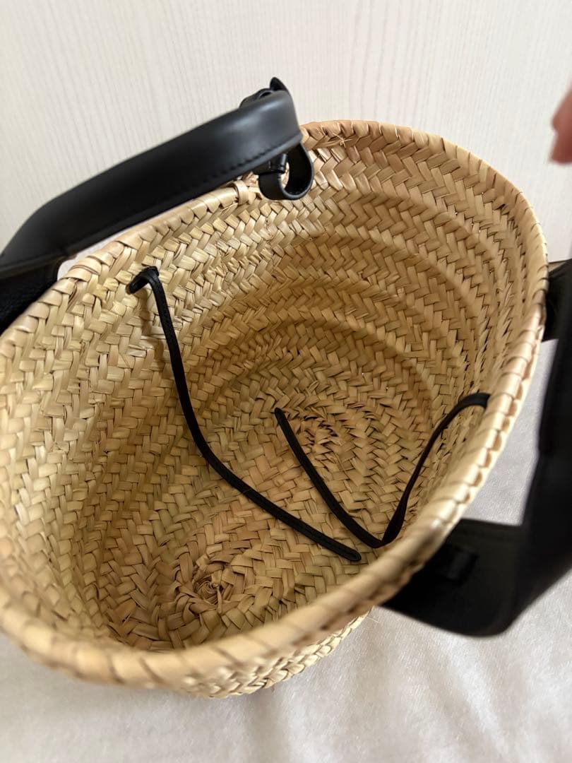 美品J&M DAVIDSON レザー ブラック かごバッグS