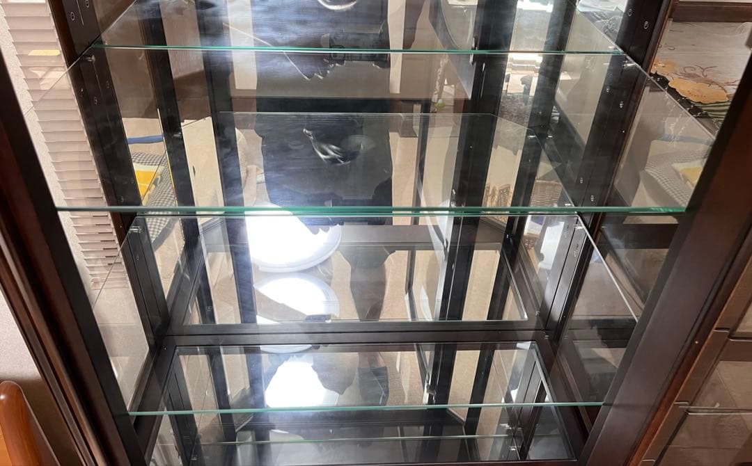 三陽家具工業 アコードM72 ガラスキャビネット 照明付　飾り棚　ミラー付