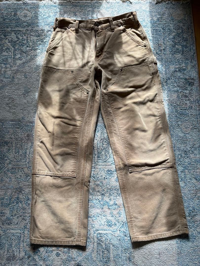 【美品】carhartt ダブルニー W30 L30ブラウン
