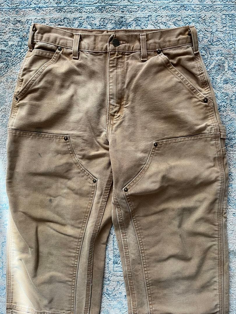 【美品】carhartt ダブルニー W30 L30ブラウン