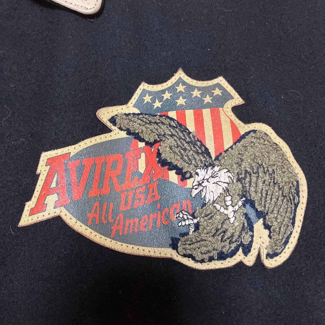 AVIREX スタジャン L ネイビー/アイボリー