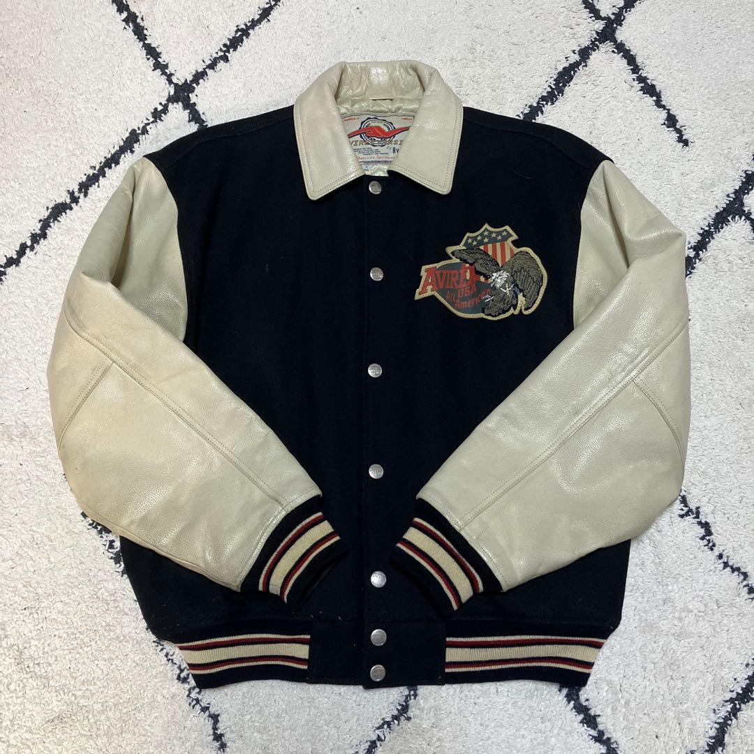 AVIREX スタジャン L ネイビー/アイボリー