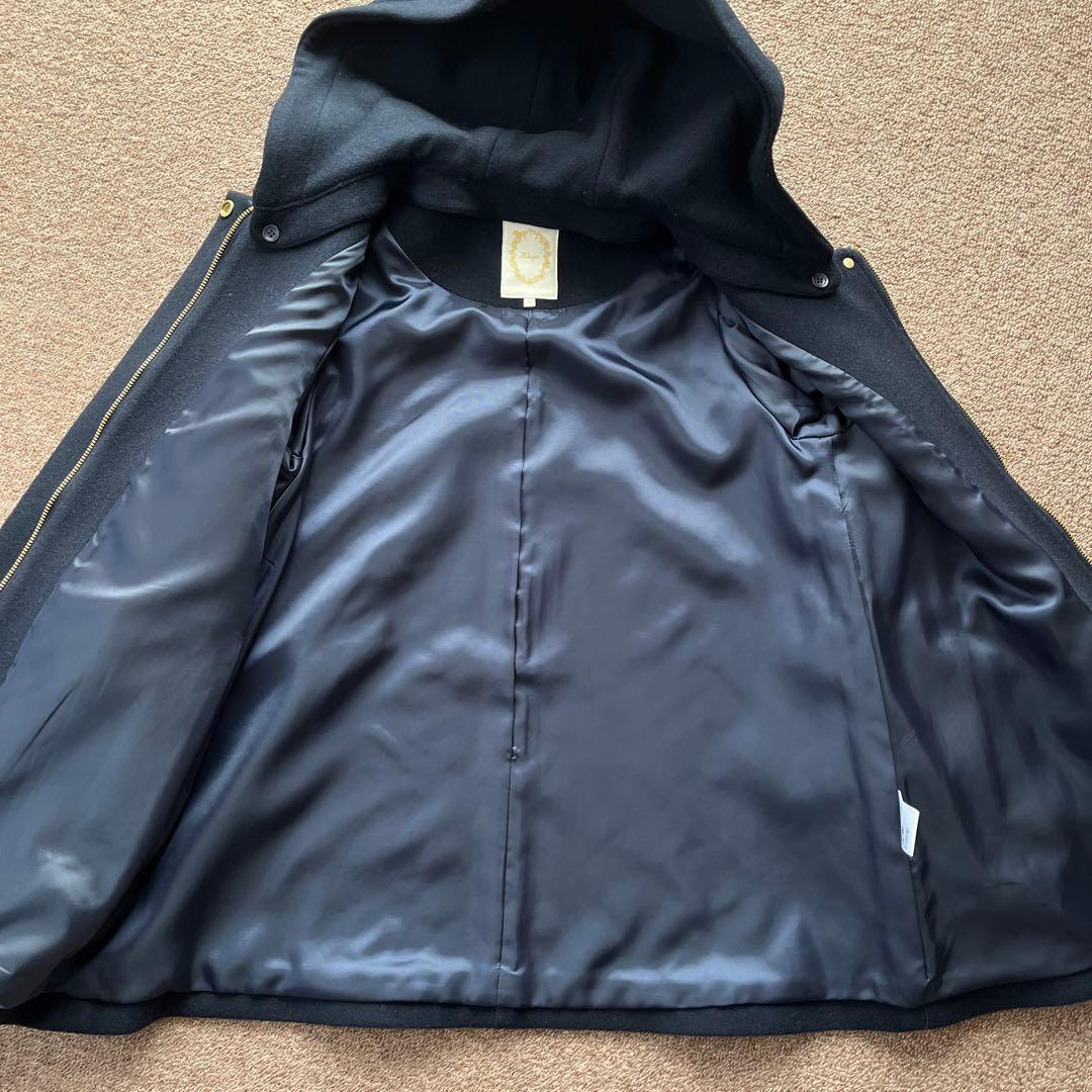 【美品】SHIPS khaju ウールコート ネイビー 36