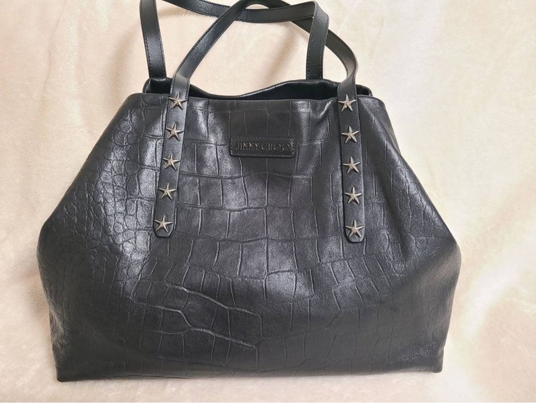 【希少入手困難】JIMMY CHOO 本革クロコ型押し　トートバック