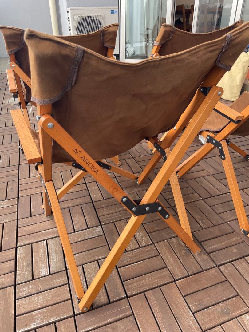 『値下げ』4脚セット　ウッドハイバックローチェア　anoba