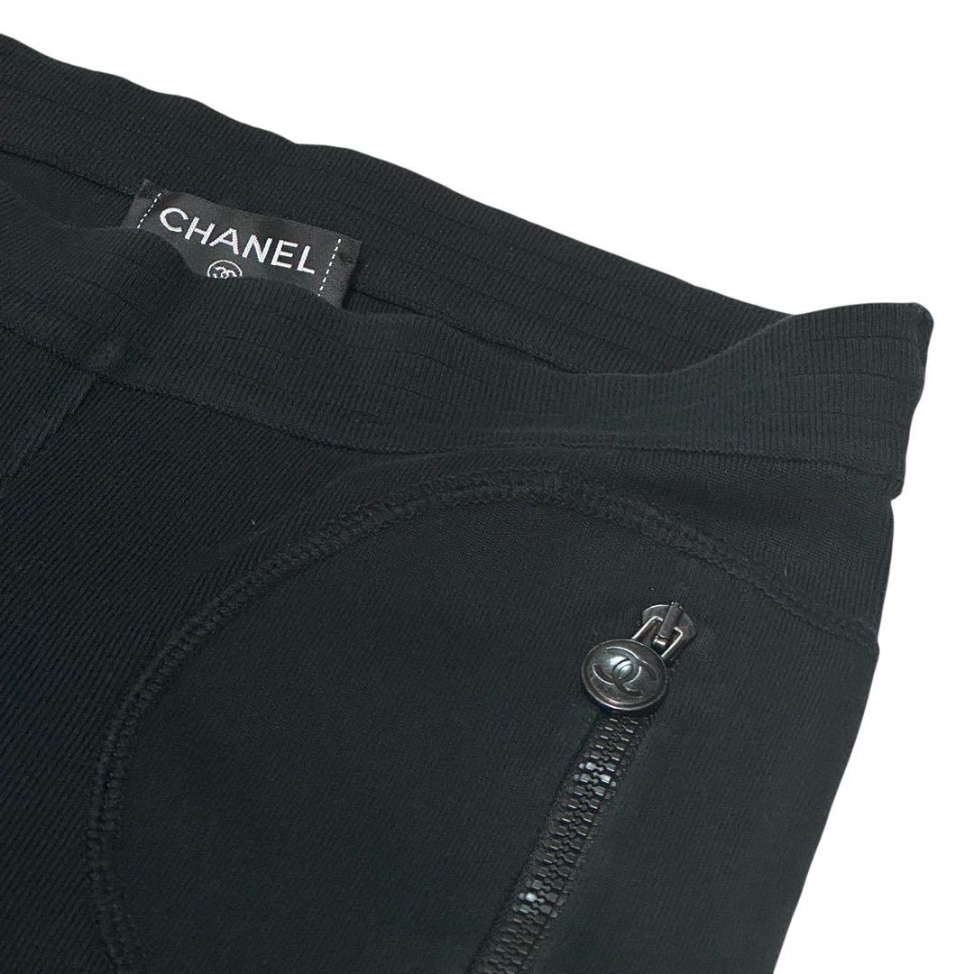 美品CHANEL シャネル ハーフ スウェットパンツ ココマーク　ブラック　38