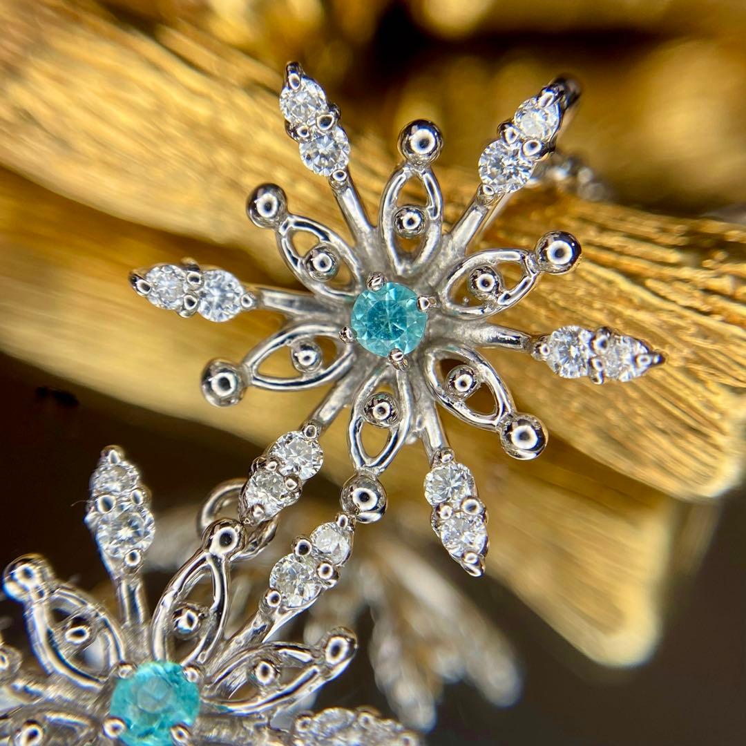 『専用です』天然パライバトルマリン ダイヤモンド スノーフレーク 計0.42ct