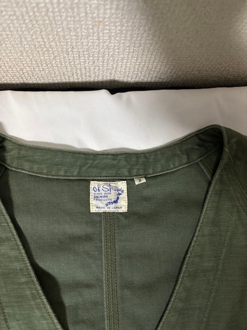 orSlow （オアスロウ） ノーカラージャケット サイズ2 オリーブ