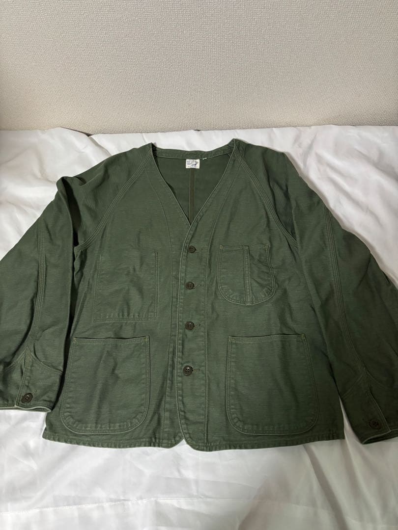 orSlow （オアスロウ） ノーカラージャケット サイズ2 オリーブ