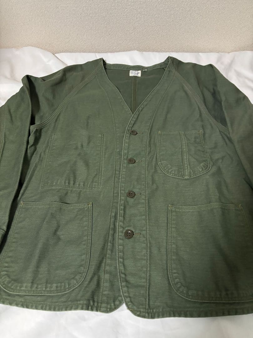 orSlow （オアスロウ） ノーカラージャケット サイズ2 オリーブ