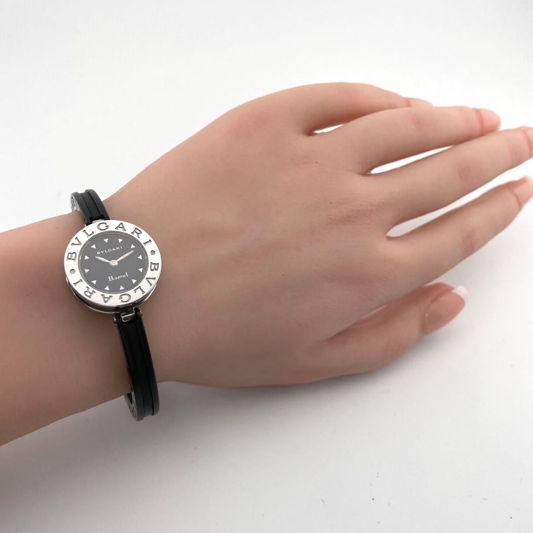 【稼働/新品電池】ブルガリ　ビーゼロワン　バングル　腕時計　黒文字盤　レディース