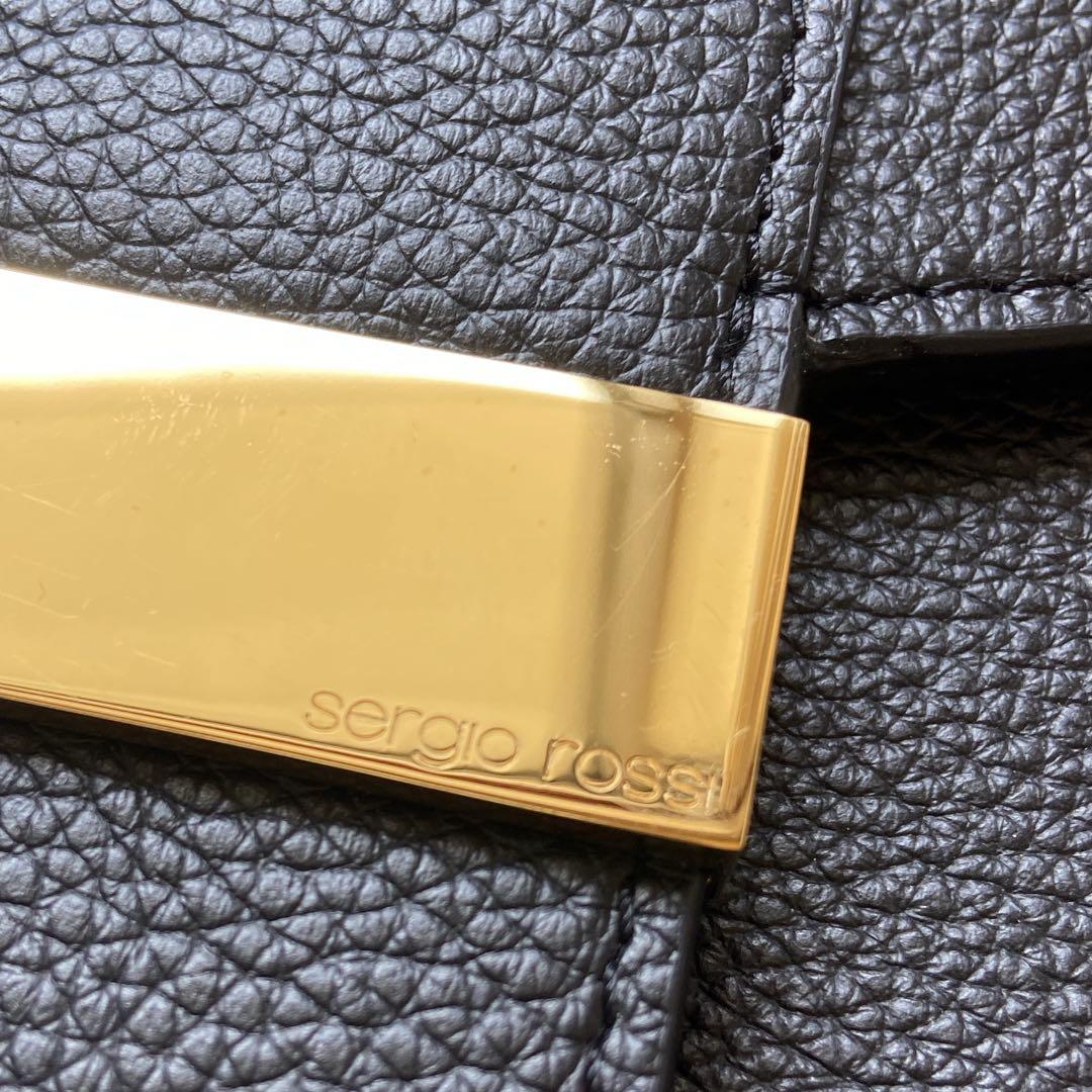 極美品　現行セルジオロッシ sr1 メッセンジャーバッグ　ブラック　金プレート